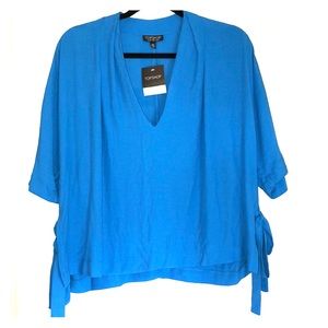 Topshop V-neck side tie blouse